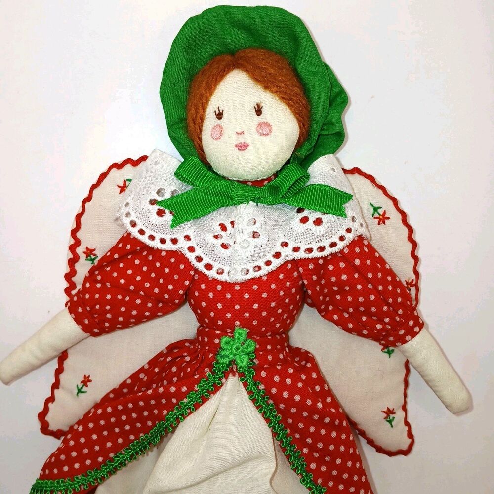 Angel Bonnet Girl Fabric Christmas Tree Topper House of Hatten Prairie 10 in